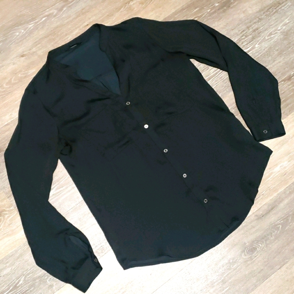 Women's Black Satin Top